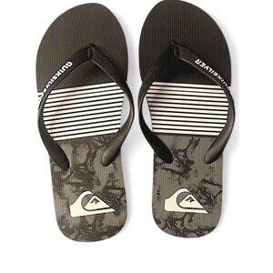 Quiksilver Size 10 Men's Flip Flops Sandals Shoes Black Java Smocked